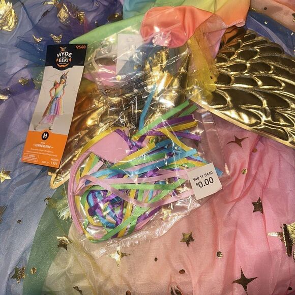 Halloween Kids' Rainbow Unicorn Halloween Costume Dress with Headpiece M - Hyde - Picture 5 of 5